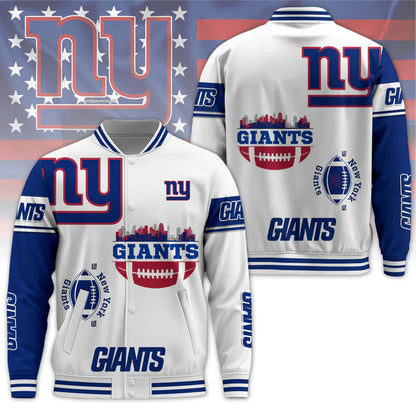 LIMITED EDITION - NEW CUSTOMIZED NFL32 NYG  NEW YORK GIANTS BASEBALL JACKET