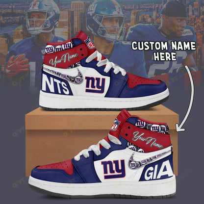 [SPECIAL OFFER] NEW CUSTOMIZED NFL32 NYG NEW YORK GIANTS AIR JORDAN 1