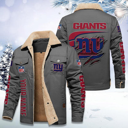 LIMITED EDITION - NEW CUSTOMIZED NFL32 NYG NEW YORK GIANTS FLEECE JACKET