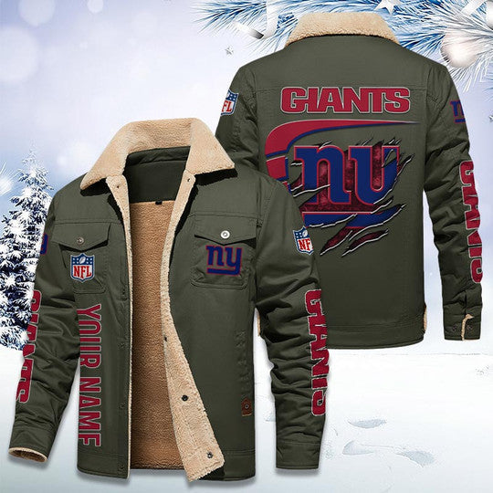 LIMITED EDITION - NEW CUSTOMIZED NFL32 NYG NEW YORK GIANTS FLEECE JACKET