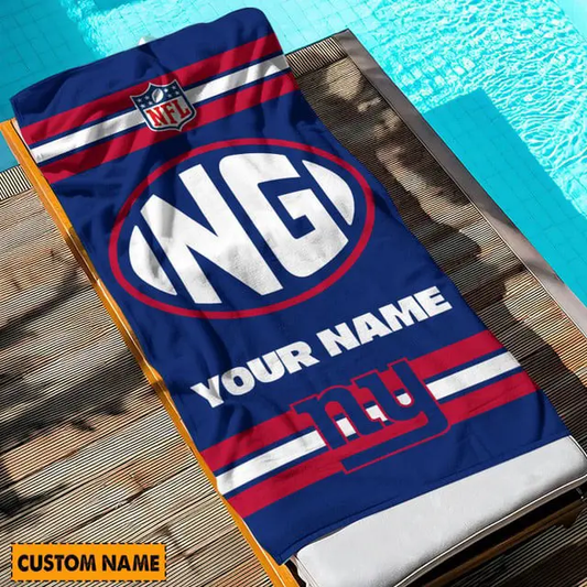 LIMITED EDITION - NEW CUSTOMIZED NFL32 NYG NEW YORK GIANTS BEACH & BATH TOWEL (KIDS & ADULTS)