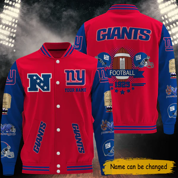 LIMITED EDITION - NEW CUSTOMIZED NFL32 NYG  NEW YORK GIANTS BASEBALL JACKET