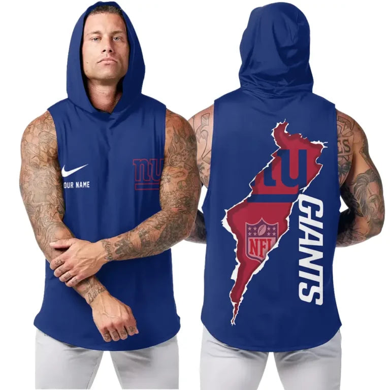 LIMITED EDITION - NEW CUSTOMIZED NFL32 NYG NEW YORK GIANTS HOODED TANK TOP