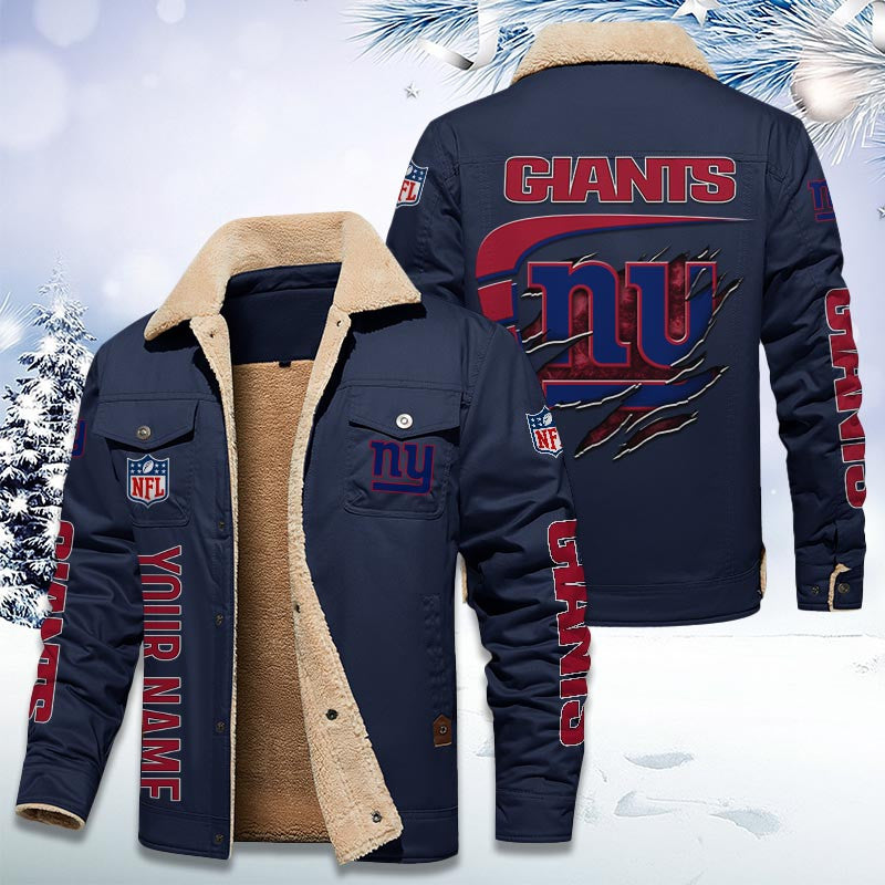 LIMITED EDITION - NEW CUSTOMIZED NFL32 NYG NEW YORK GIANTS FLEECE JACKET