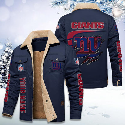 LIMITED EDITION - NEW CUSTOMIZED NFL32 NYG NEW YORK GIANTS FLEECE JACKET