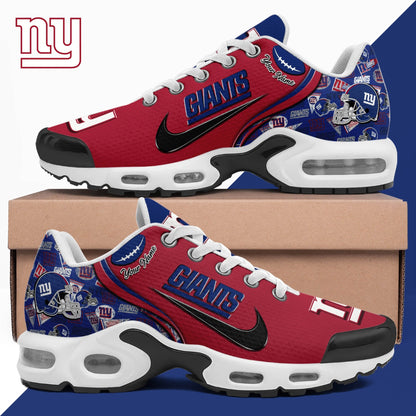 LIMITED EDITION - NEW CUSTOMIZED NFL32 NYG NEW YORK GIANTS UNISEX AIR MAX PLUS SNEAKERS