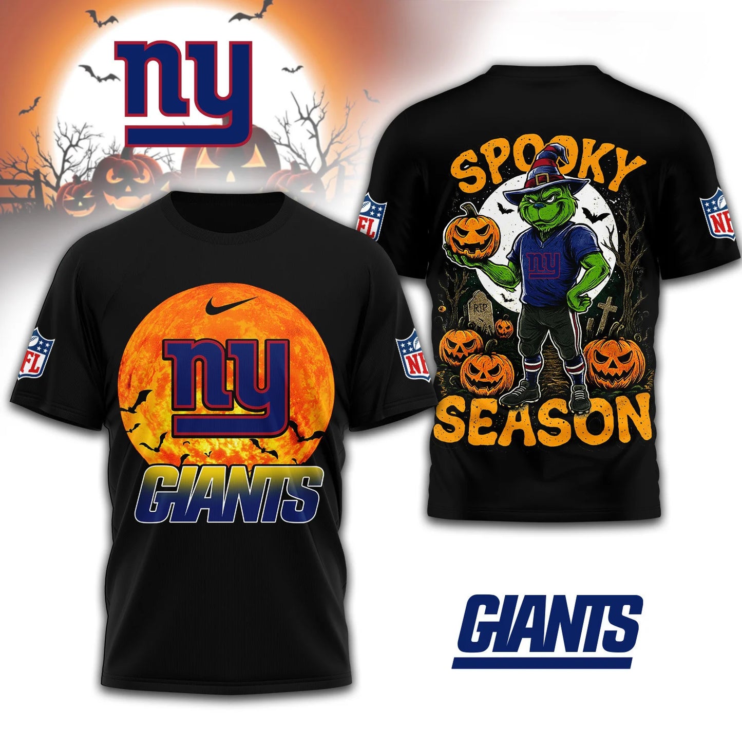 LIMITED EDITION - NEW CUSTOMIZED NFL32 NYG NEW YORK GIANTS x SPOOKY SEASON T-SHIRT, HOODIE, ZIP HOODIE