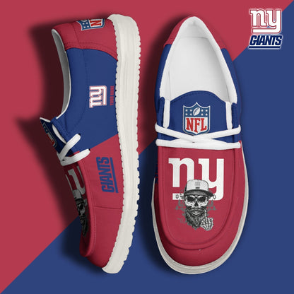 LIMITED EDITION - NEW CUSTOMIZED NFL32 NYG NEW YORK GIANTS LOAFER SHOES