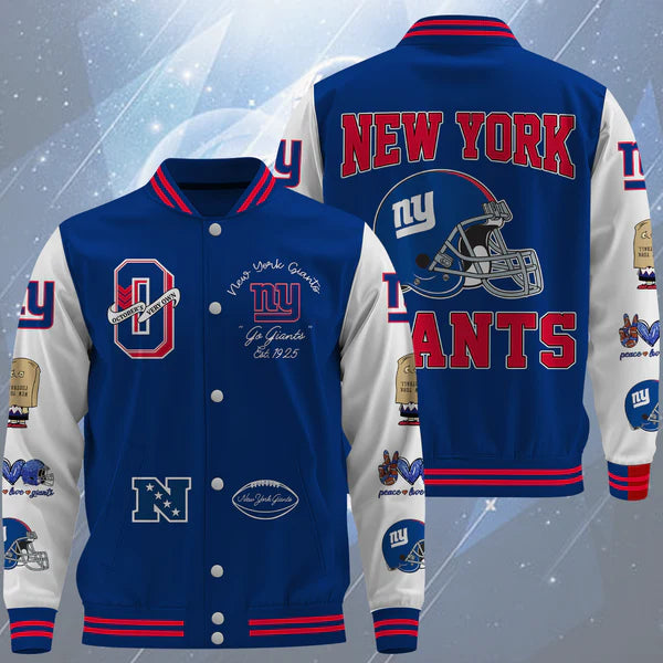 LIMITED EDITION - NEW CUSTOMIZED NFL32 NYG  NEW YORK GIANTS BASEBALL JACKET