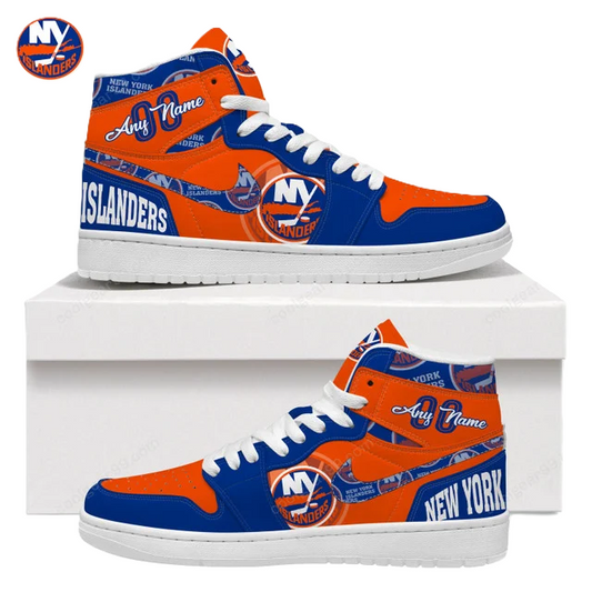 LIMITED EDITION - NEW CUSTOMIZED NHL25 NY ISLANDERS AIR JORDAN SNEAKERS
