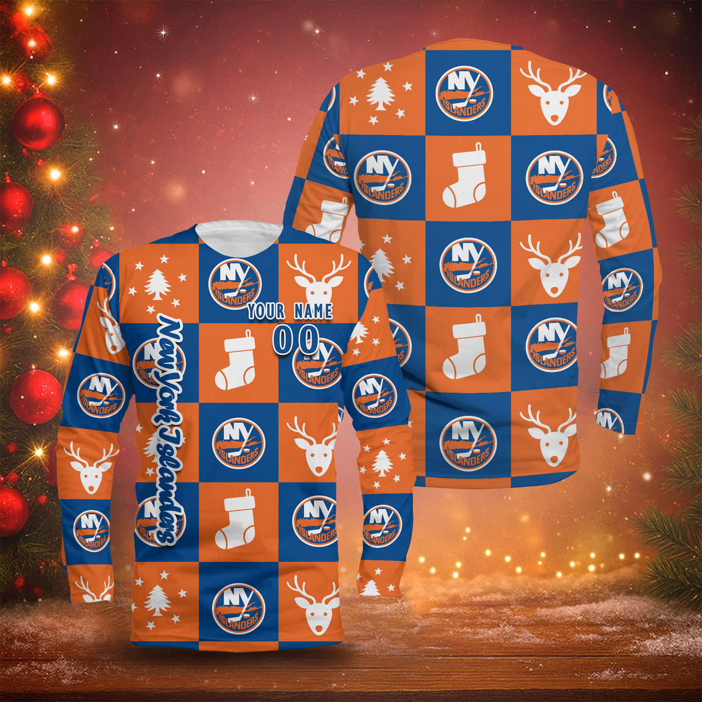 LIMITED EDITION - NEW CUSTOMIZED NHL25 NYI NEW YORK ISLANDERS LONG SLEEVED T-SHIRT