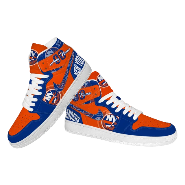 LIMITED EDITION - NEW CUSTOMIZED NHL25 NY ISLANDERS AIR JORDAN SNEAKERS