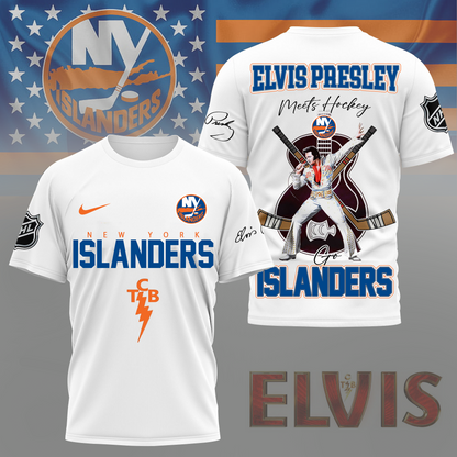 LIMITED EDITION - NEW CUSTOMIZED NHL25 NYI NEW YORK ISLANDERS X ELVIS PRESLEY FAN 3D SHIRT