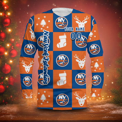 LIMITED EDITION - NEW CUSTOMIZED NHL25 NYI NEW YORK ISLANDERS LONG SLEEVED T-SHIRT