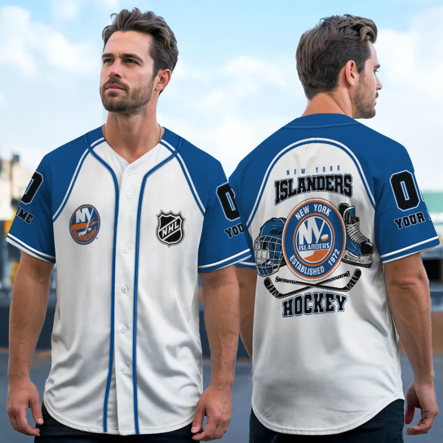 LIMITED EDITION - NEW CUSTOMIZED NHL25 NYI NEW YORK ISLANDERS BASEBALL JERSEY