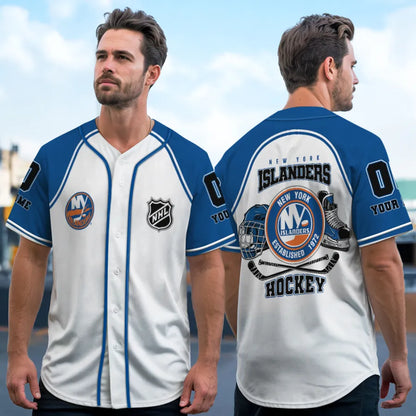 LIMITED EDITION - NEW CUSTOMIZED NHL25 NYI NEW YORK ISLANDERS BASEBALL JERSEY