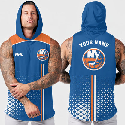 LIMITED EDITION - NEW CUSTOMIZED NHL25 NYI NEW YORK ISLANDERS HOODED TANK TOP
