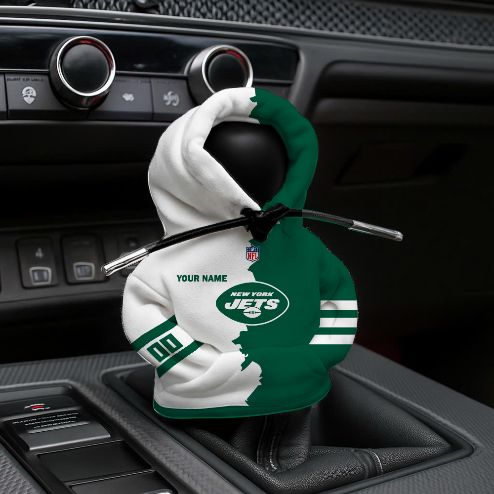 LIMITED EDITION - NEW CUSTOMIZED NFL25 NYJ NEW YORK JETS CAR HOODIE SHIFT KNOB