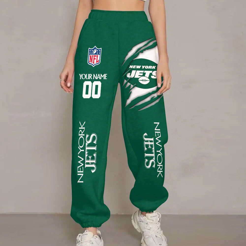 LIMITED EDITION - NEW PREMIUM NFL25 NYJ NEW YORK JETS UNISEX LONG PANTS