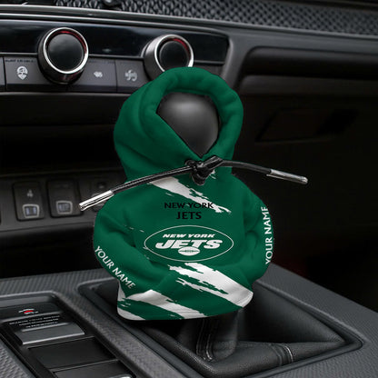 LIMITED EDITION - NEW CUSTOMIZED NFL25 NYJ NEW YORK JETS CAR HOODIE SHIFT KNOB COVER