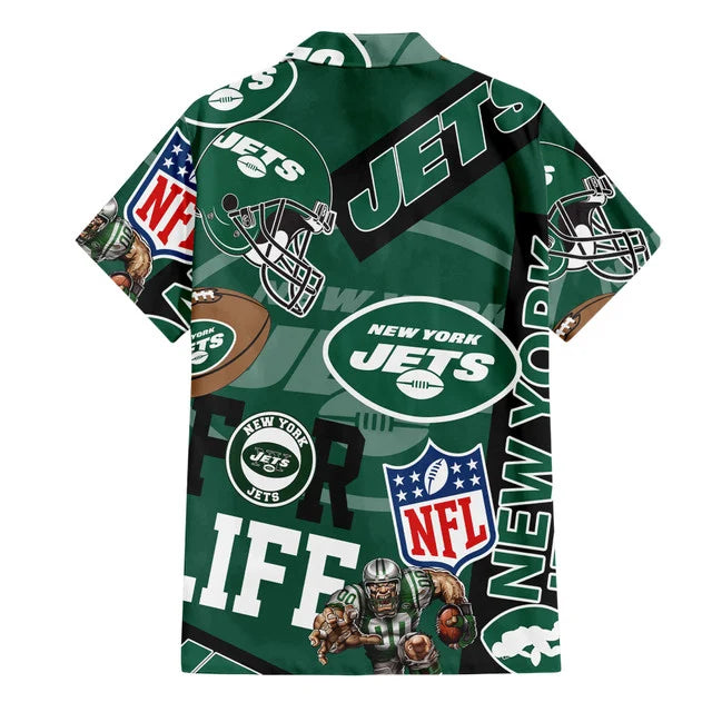 LIMITED EDITION - NEW CUSTOMIZED NFL25 NYJ NEW YORK JETS UNISEX HAWAIIAN SHIRT & SHORTS SET