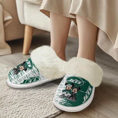 [SPECIAL OFFER] NEW CUSTOMIZED NFL25 NYJ NEW YORK JETS COTTON SLIPPERS