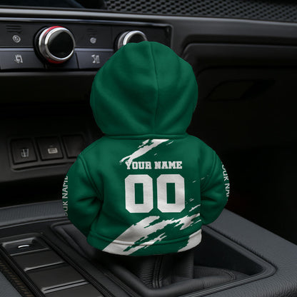 LIMITED EDITION - NEW CUSTOMIZED NFL25 NYJ NEW YORK JETS CAR HOODIE SHIFT KNOB COVER