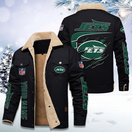 LIMITED EDITION - NEW CUSTOMIZED NFL25 NYJ NEW YORK JETS FLEECE JACKET