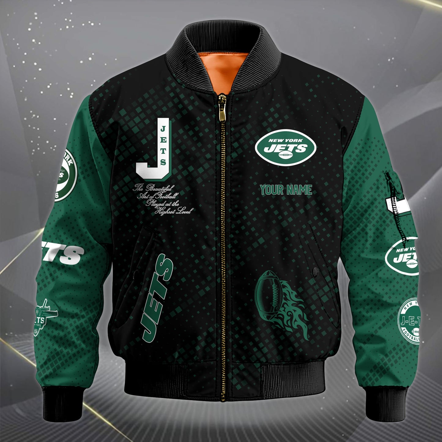 LIMITED EDITION - NEW CUSTOMIZED NFL25 NYJ NEW YORK JETS SATIN VARSITY JACKET & LONG PANTS
