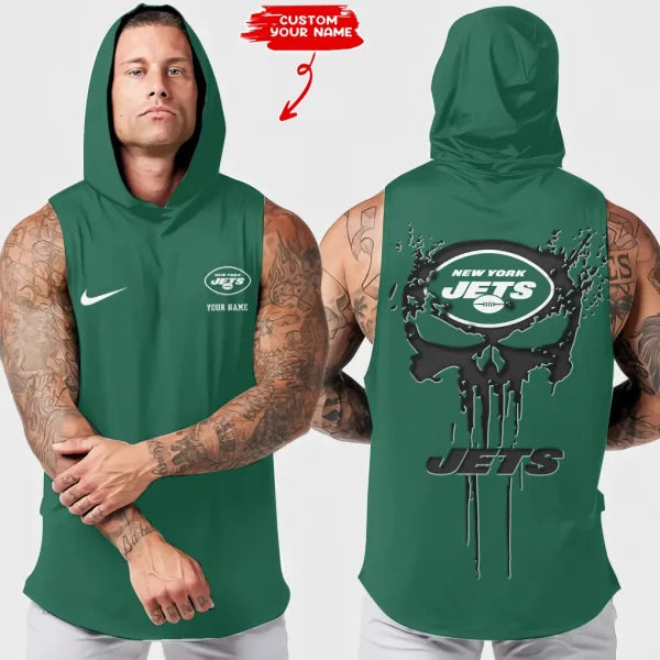 LIMITED EDITION - NEW CUSTOMIZED NFL25 NYJ NEW YORK JETS HOODED TANK TOP
