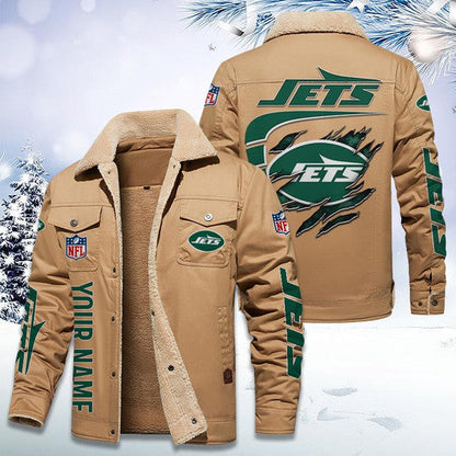 LIMITED EDITION - NEW CUSTOMIZED NFL25 NYJ NEW YORK JETS FLEECE JACKET