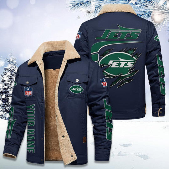 LIMITED EDITION - NEW CUSTOMIZED NFL25 NYJ NEW YORK JETS FLEECE JACKET