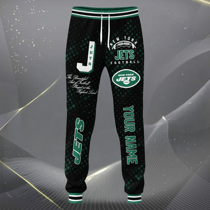 LIMITED EDITION - NEW CUSTOMIZED NFL25 NYJ NEW YORK JETS SATIN VARSITY JACKET & LONG PANTS