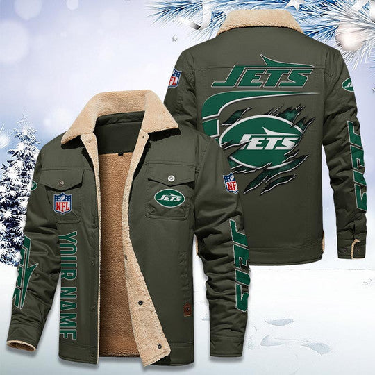 LIMITED EDITION - NEW CUSTOMIZED NFL25 NYJ NEW YORK JETS FLEECE JACKET