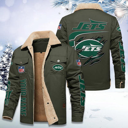 LIMITED EDITION - NEW CUSTOMIZED NFL25 NYJ NEW YORK JETS FLEECE JACKET
