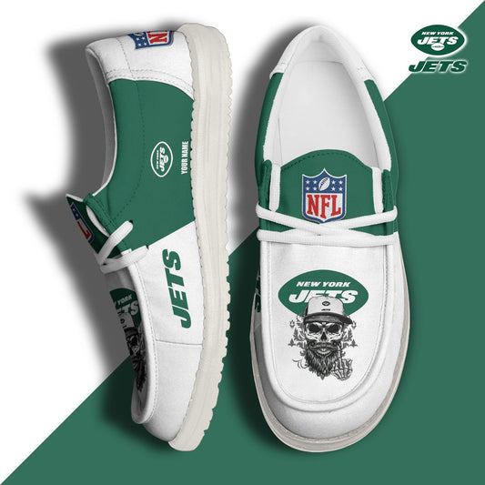 LIMITED EDITION - NEW CUSTOMIZED NFL25 NYJ NEW YORK JETS LOAFER SHOES