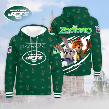 LIMITED EDITION - NEW CUSTOMIZED NFL25 NYJ NEW YORK JETS & ZOOTOPIA UNISEX T-SHIRT, POLO, HOODIE & JACKETS