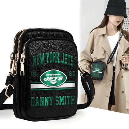 LIMITED EDITION - NEW CUSTOMIZED NFL25 NYJ NEW YORK JETS LEATHER CROSSBODY BAG