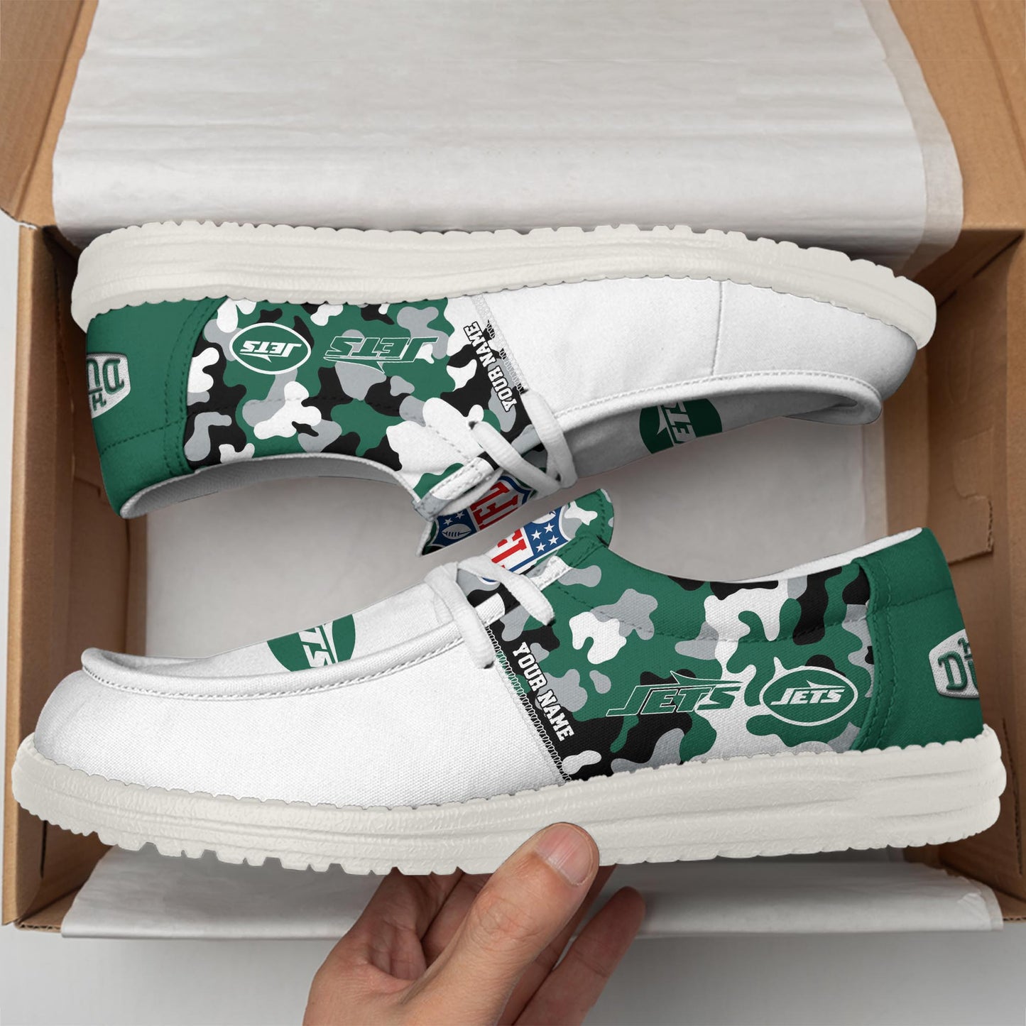 LIMITED EDITION - NEW CUSTOMIZED NFL25 NYJ NEW YORK JETS LOAFER SHOES