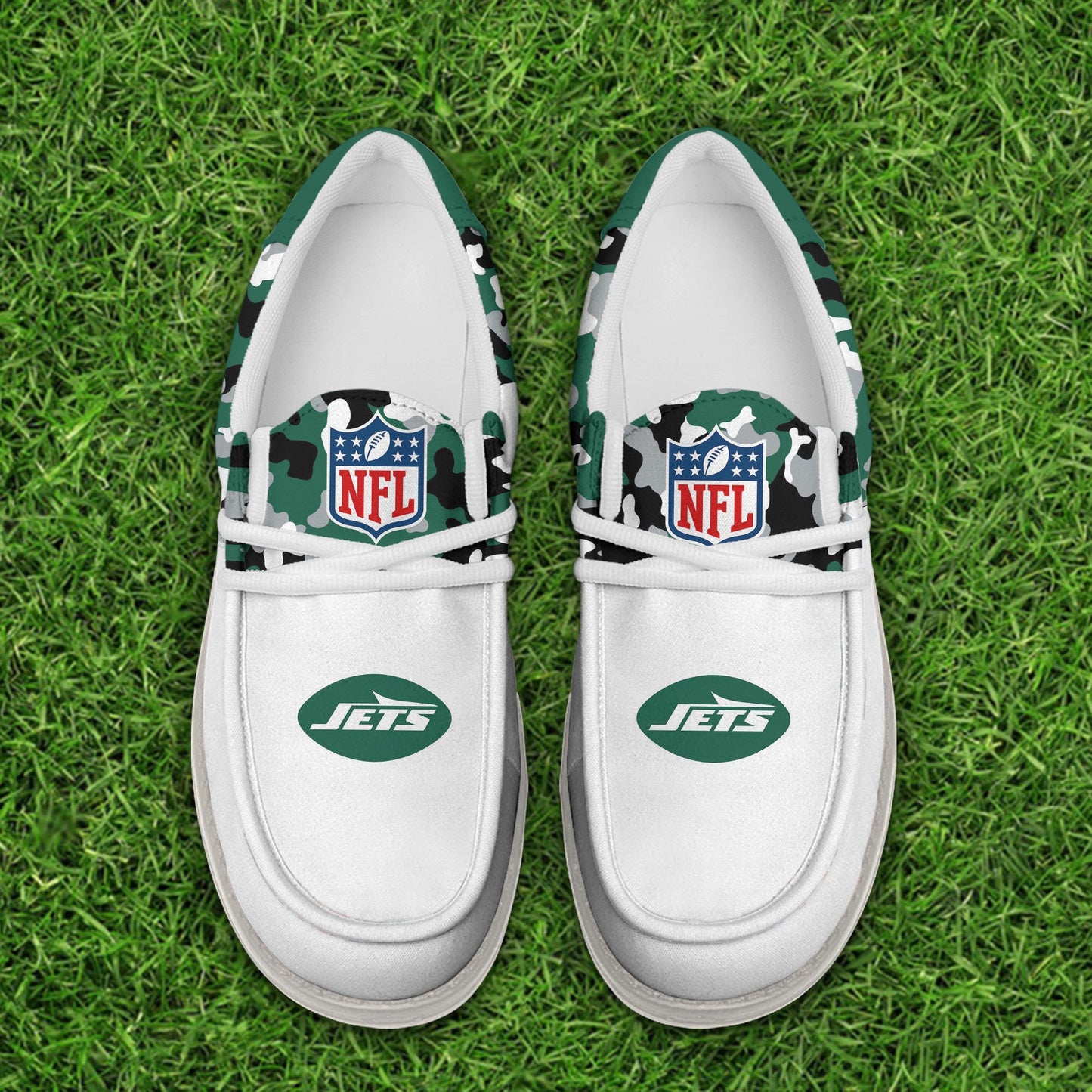 LIMITED EDITION - NEW CUSTOMIZED NFL25 NYJ NEW YORK JETS LOAFER SHOES