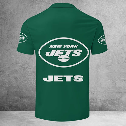 LIMITED EDITION - NEW CUSTOMIZED NFL25 NYJ NEW YORK JETS ZIP POLO SHIRT