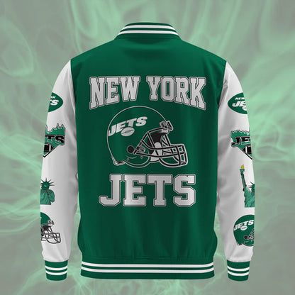 LIMITED EDITION - NEW CUSTOMIZED NFL25 NYJ NEW YORK JETS BASEBALL JACKET