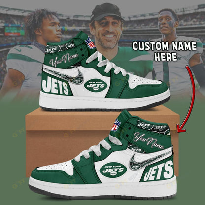 [SPECIAL OFFER] NEW CUSTOMIZED NFL25 NYJ NEW YORK JETS AIR JORDAN 1