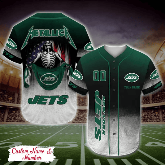 LIMITED EDITION - NEW CUSTOMIZED NFL25 NYJ NEW YORK JETS BASEBALL JERSEY