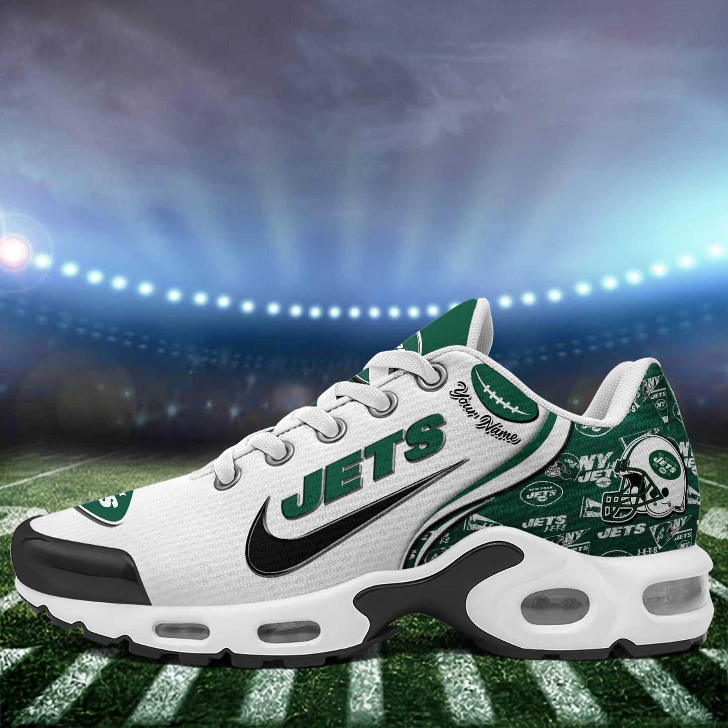 LIMITED EDITION - NEW CUSTOMIZED NFL25 NYJ NEW YORK JETS UNISEX AIR MAX PLUS SNEAKERS