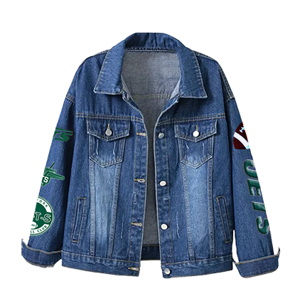 LIMITED EDITION - NEW CUSTOMIZED NFL25 NYJ NEW YORK JETS DENIM JACKET