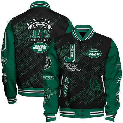 LIMITED EDITION - NEW CUSTOMIZED NFL25 NYJ NEW YORK JETS SATIN VARSITY JACKET & BASEBALL JACKET