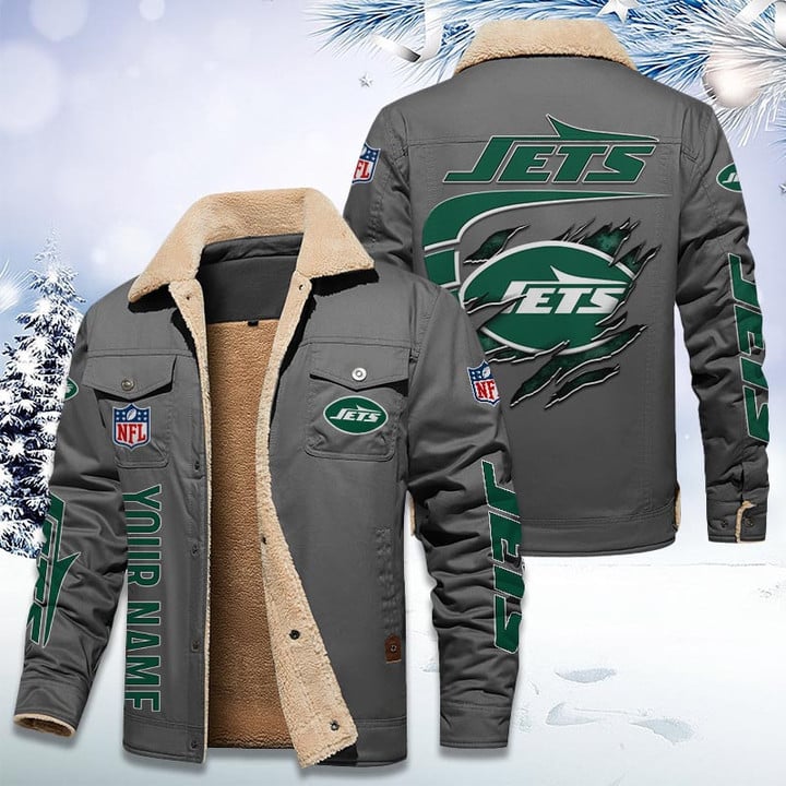 LIMITED EDITION - NEW CUSTOMIZED NFL25 NYJ NEW YORK JETS FLEECE JACKET