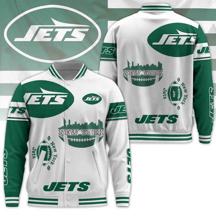LIMITED EDITION - NEW CUSTOMIZED NFL25 NYJ NEW YORK JETS BASEBALL JACKET