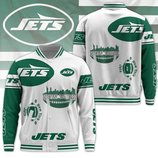 LIMITED EDITION - NEW CUSTOMIZED NFL25 NYJ NEW YORK JETS BASEBALL JACKET